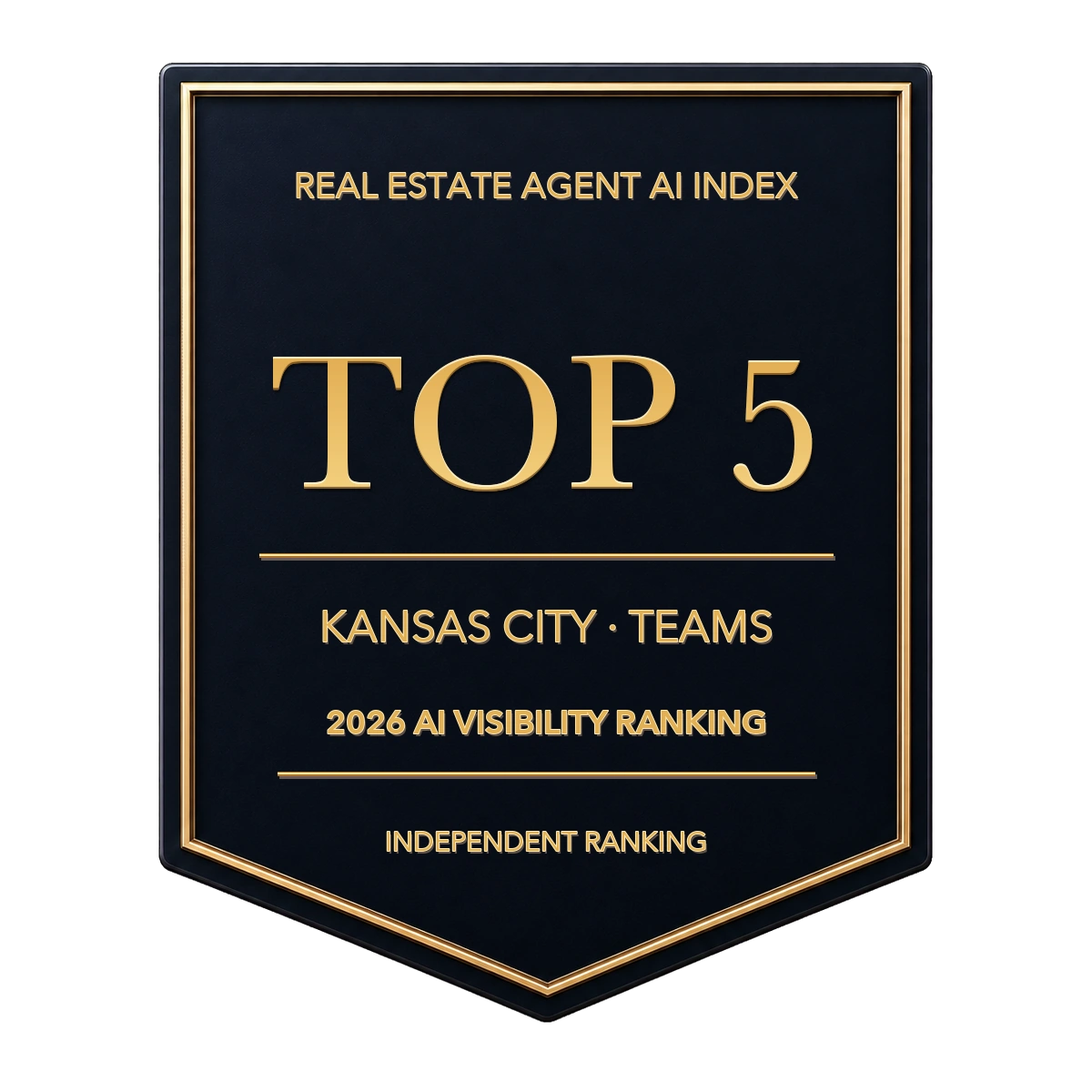 Real Estate Agent AI Index 2026 Top 5 Kansas City Teams AI Visibility Ranking badge